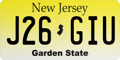 NJ license plate J26GIU