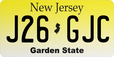 NJ license plate J26GJC