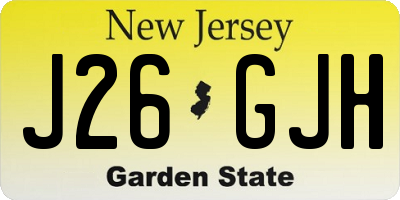 NJ license plate J26GJH