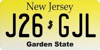 NJ license plate J26GJL