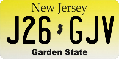NJ license plate J26GJV