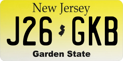 NJ license plate J26GKB