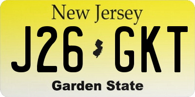 NJ license plate J26GKT