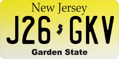NJ license plate J26GKV