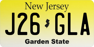 NJ license plate J26GLA