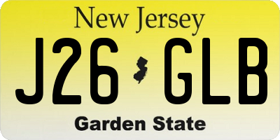 NJ license plate J26GLB