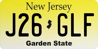 NJ license plate J26GLF