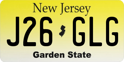 NJ license plate J26GLG