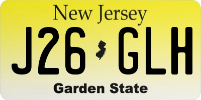 NJ license plate J26GLH