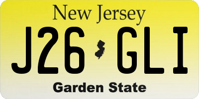 NJ license plate J26GLI