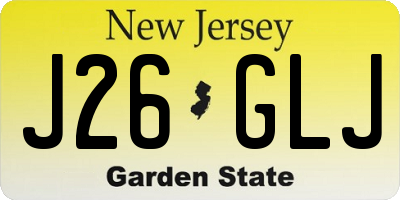 NJ license plate J26GLJ