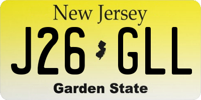 NJ license plate J26GLL