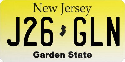 NJ license plate J26GLN