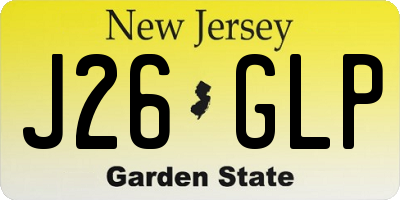 NJ license plate J26GLP