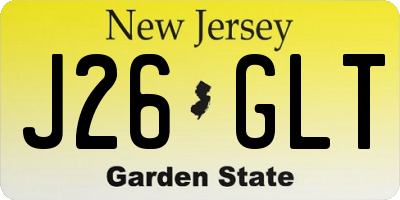 NJ license plate J26GLT