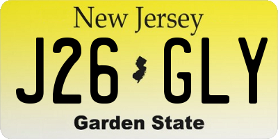 NJ license plate J26GLY