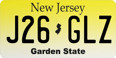 NJ license plate J26GLZ