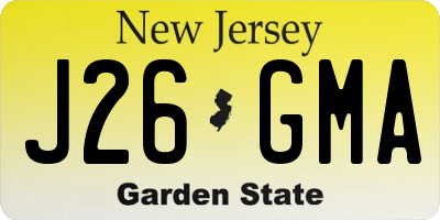 NJ license plate J26GMA