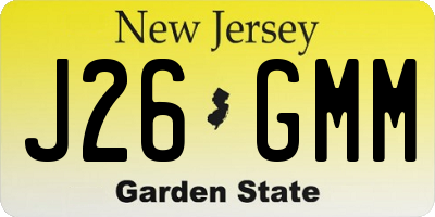 NJ license plate J26GMM
