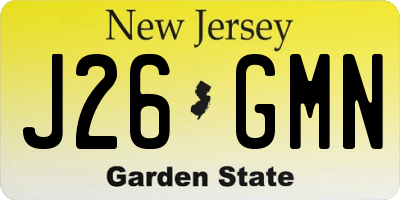 NJ license plate J26GMN
