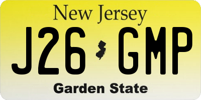 NJ license plate J26GMP