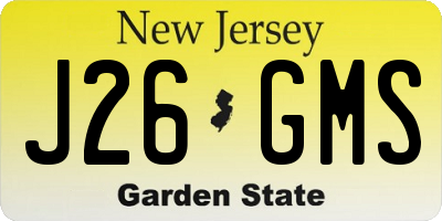 NJ license plate J26GMS