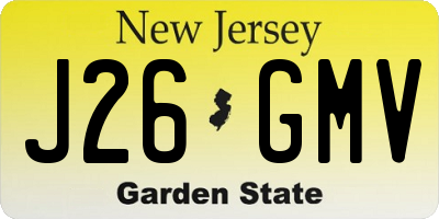 NJ license plate J26GMV