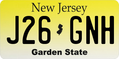 NJ license plate J26GNH
