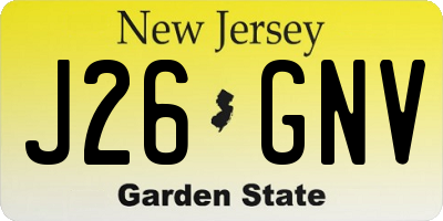 NJ license plate J26GNV