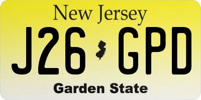 NJ license plate J26GPD