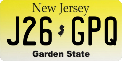 NJ license plate J26GPQ