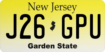 NJ license plate J26GPU
