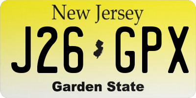 NJ license plate J26GPX