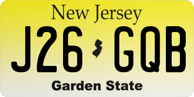 NJ license plate J26GQB