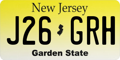 NJ license plate J26GRH