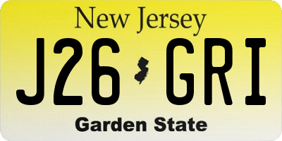 NJ license plate J26GRI