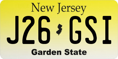 NJ license plate J26GSI