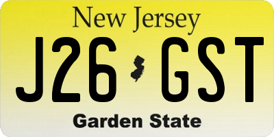 NJ license plate J26GST