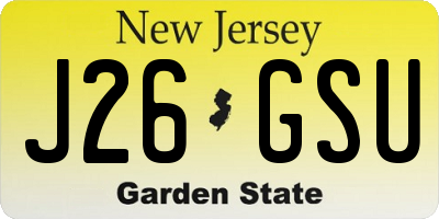 NJ license plate J26GSU
