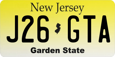 NJ license plate J26GTA