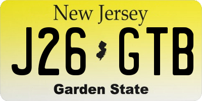 NJ license plate J26GTB