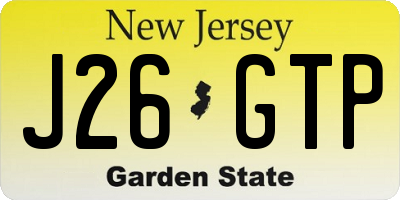 NJ license plate J26GTP