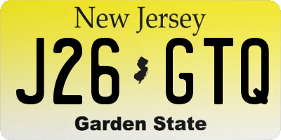 NJ license plate J26GTQ