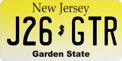 NJ license plate J26GTR