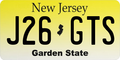 NJ license plate J26GTS