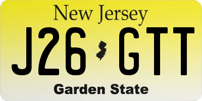 NJ license plate J26GTT