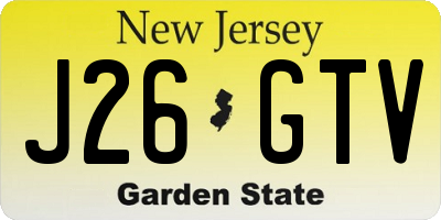NJ license plate J26GTV