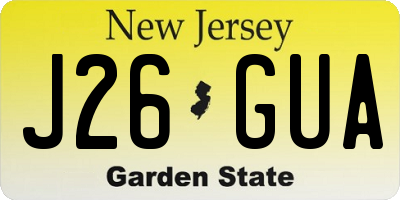 NJ license plate J26GUA
