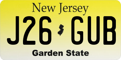 NJ license plate J26GUB