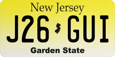 NJ license plate J26GUI